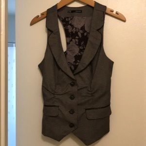 dark brown pattern vest